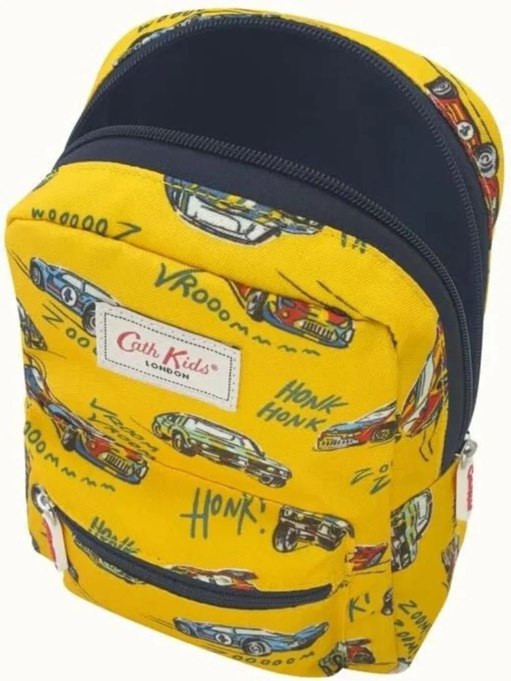 Cath Kidston Medium Rucksack Backpack Rally Cars in Recycled Polyester in Yellow